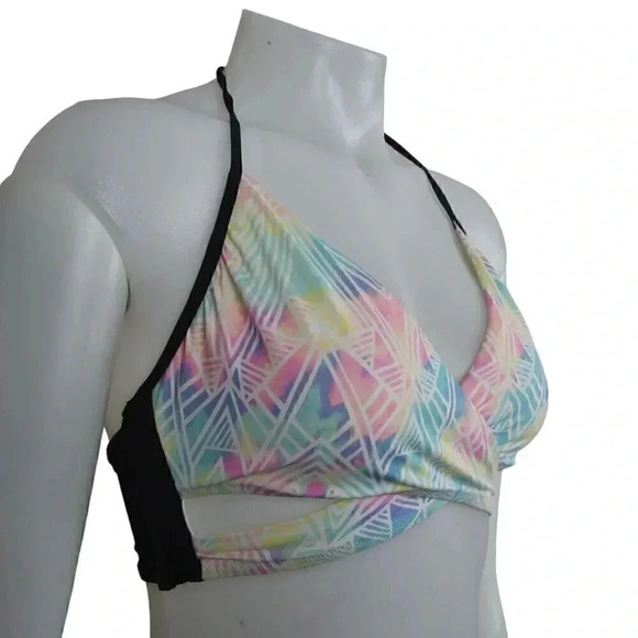 Victoria's Secret  PINK Wrap Around Colorful Bikini Top Body Wrap Strappy Large - Picture 4 of 7